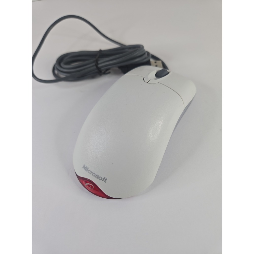 Microsoft Wheel Mouse Optical USB X802382-004 1.1A White Tested Free Shipping - Picture 2 of 4